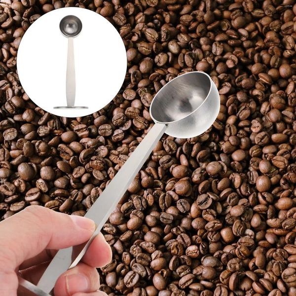 Kaffeeschaufelpulver Hammer Messung Löffel Bohnenpresser Doppelköpfige Tampen für Shop Edelstahl Salzlöffel