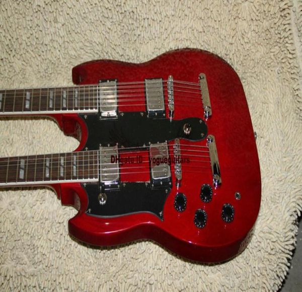 Custom 1275 Double Neck Linkshänder Gitarre Doppelhals E -Gitarre in rot 612 Saiten A67897232659