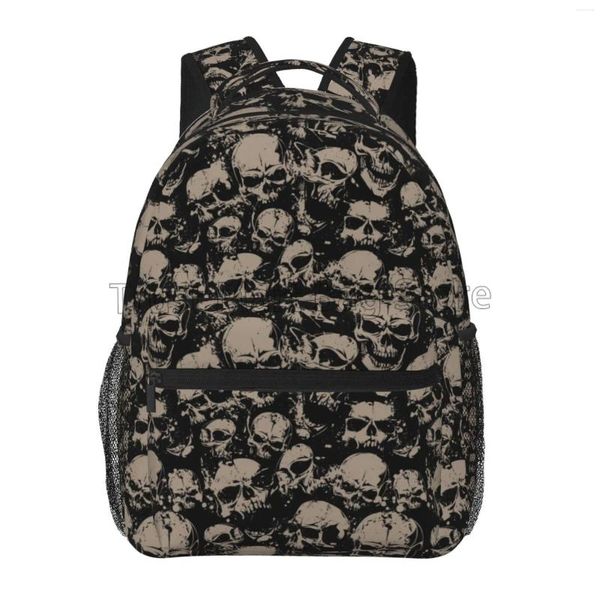 Backpack Scary Retro Skull For Mull Men Travel Casual Daypack College Bookbag Bag Work Work Business ombro