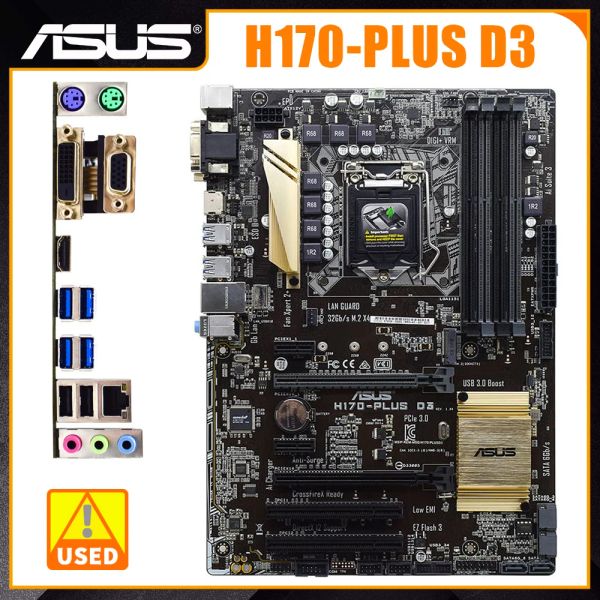 Madri LGA 1151 Motherboard Asus H170Plus D3 H170 Motherboard DDR3 64 GB RAM Core i7 7700K 6700K Processore Intel H170 M.2 PCIE 3.0 ATX