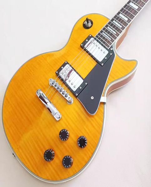 Chinese Custom Standard LP E -Gitarre G OEM 6 Saiten Tiger Flamme Maple Gitarre Mahagoni Xylophon Körperbindung Custom Hi2142199