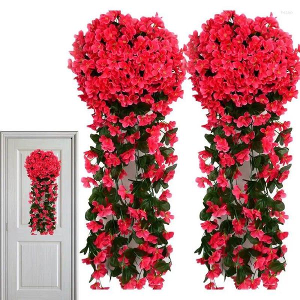 Dekoratif çiçekler sahte sahte menekşeler yapay asma estetik yeşillik duvar kapısı bahçe çit balkon düğün dekorasyon