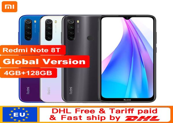 In stock Versione globale Xiaomi Redmi Nota 8T 8 T 4 GB 128GB Smartphone NFC STAMPARE 48MP Camera posteriore Snapdragon 665 OCTA Core 4000MAH8722810