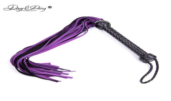 Davydaisy 65 cm Purple Real Leder Queen Peitsche Peitsche Flogger Rolle spielen Sex Folter BDSM Bondage Erwachsene Sexzubehör für Paare AC004 Y4083366