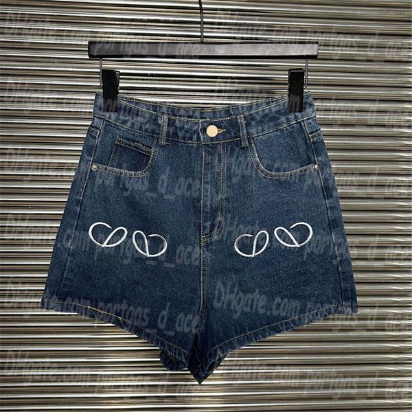 Jeans loewve letra plus size letra bordada jeans loewve shorts femininos de luxo jeans jeans calças de jeans azul elegante jeans loewve shorts 2433