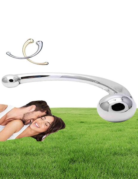 Massagem de massagem dupla de ponta de aço inoxidável g wand stick bastão puro pênis pspot estimulador anal plug plug vibrudo brinquedo sexual para mulheres MEN7672693