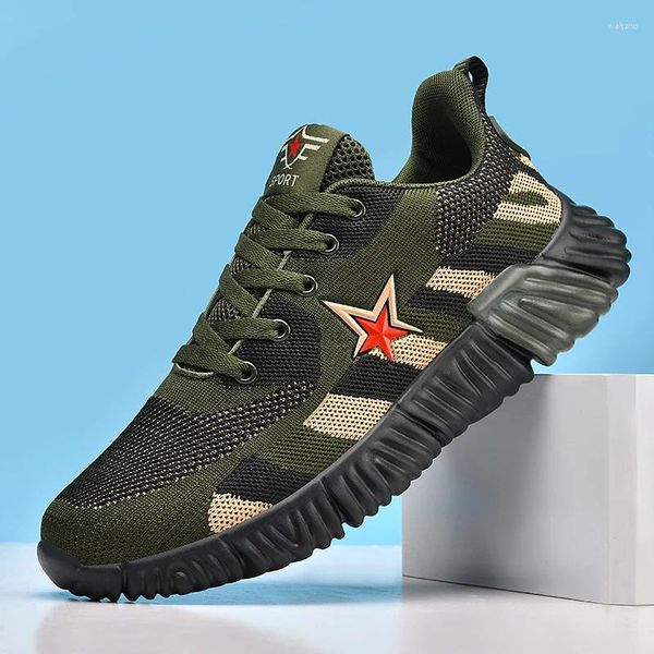 Casual Shoes Green Camouflage Special für militärische Ausbildung der Schüler fliegend gewebte Sportlerinnen der Frauen für Frauen, die Frauen laufen lassen