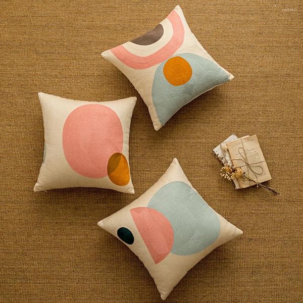 Kissen Nordic Morandi Farbe abstrakte Linie Zeichnung Hülle moderne Kunstsofa werfen Kissen Wohnzimmer dekorativ
