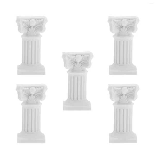 Candele 5 pezzi Resin Candlestick Statue Roman Pillar Bandele Nordic Style Stand Miniature per auto