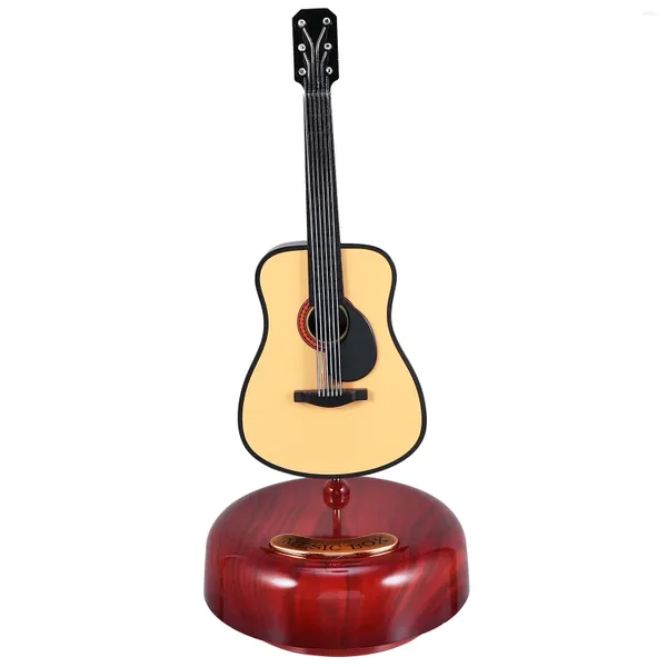 Dekorative Figuren Musikbox -Gitarre mit rotierenden Haushaltsbüro -Desktop -Ornament