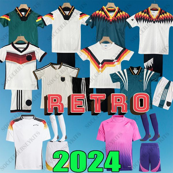 Copa do Mundo 1990 1994 Alemanha Retro Retro Kits Kit Jersey Allemagne 2006 2014 Camisas de futebol infantil Trikot Retro Alemania Deutschland Retro Trikot 1996 Jersey Kid