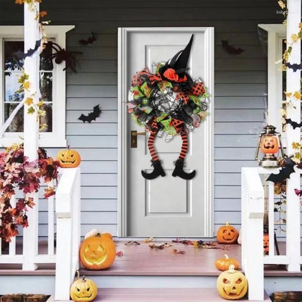 Fiori decorativi creativi Halloween ghirlanda in pendente gambe appese gambe in pizzo fiore nastro abbellimento ghirlanda della porta fantasma