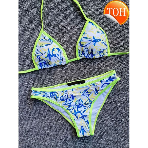 Ucuz 2024 Yeni Moda Tasarımcı Toptan Kadın Mayo Seksi Bikinis Kadın Twopiece Bikini G harfli mayolar kristal yaz plajı lüks mayo t