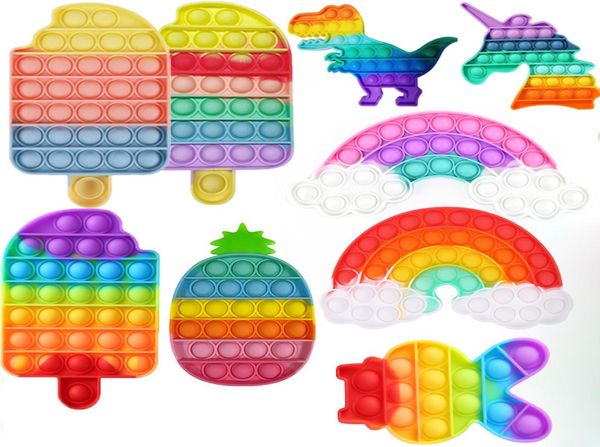 Desktop Fun gelato a forma di gelato a forma di bolle silicone giocattoli per bambini Stress Stress Squeeze Board Game FY24839638686