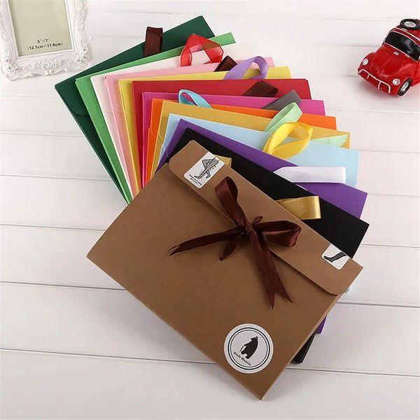 Embrulho de presente 500pcs/lote 24 18 0,7 cm envelope de arco kraft papel bolso bolso saco de lenço de lenço de lenço de seda