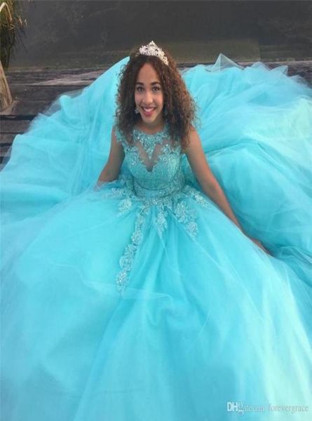 2019 Africa saudita Quinceanera Dress Principessa Bullo Sheer Ball Abito da ballo Sweet 16 Età Girl Girls Prom Party Abito da concorda