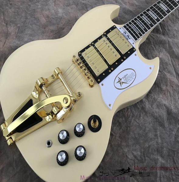 Custom Limited Jazz SG Guitar Gold Gold Hardwarelarge Rocker Cream6534496