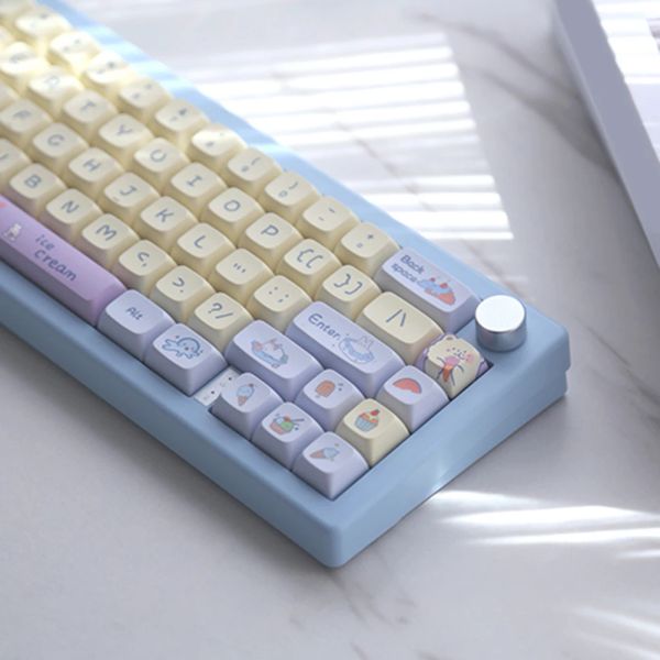 Klavyeler XDA PBT KEYFAPS İngilizce 133 Anahtarlar Yaramaz Kediler Pembe MX Switch Mekanik Klavye Kişiselleştirilmiş Anahtar Kapakları