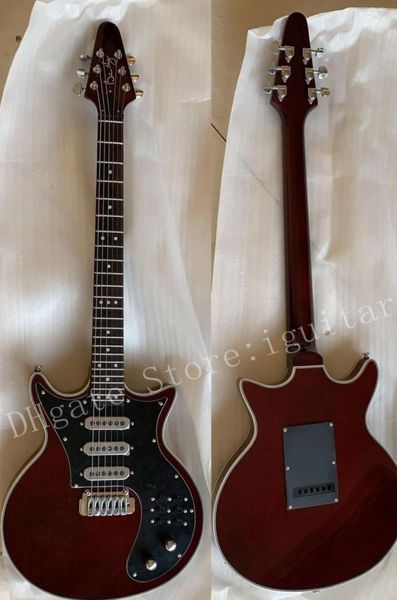 New Guild BM01 Brian May Signature Brown Red Guitar Black Pickguard 3 Pickups Bridge Tremolo 24 Trets Dots Inlays Custom Factory O8481782