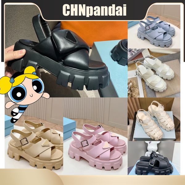 Sandálias femininas Ladie Designer de verão Sandles Sapatos Plataforma Plataforma de salto baixo Diamante de fivela de fivela de calcanhão na faixa de tornozelo Praia Shose 2024