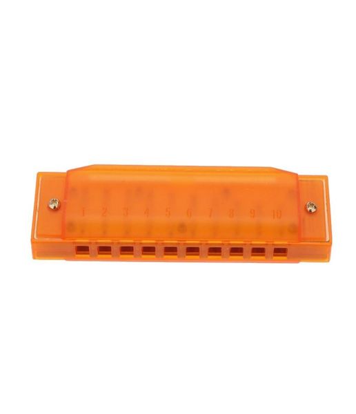 Orange diatonische harmonica 10 löcher blues harfen mund organs key von c reed Instrument mit Case Kid Musical Toy Green9847092