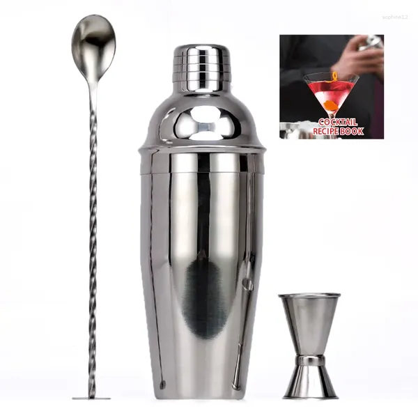 Set di tè per tè per tè in acciaio inossidabile shaker a 3 pezzi Strumenti per miscelatore da cocktail