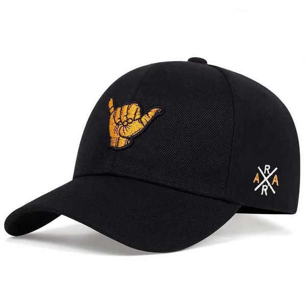 Caps de bola Finger Baseball Chapéu de beisebol esportivo de algodão de algodão Hip Hop Street Kpop Button Casual Q240403