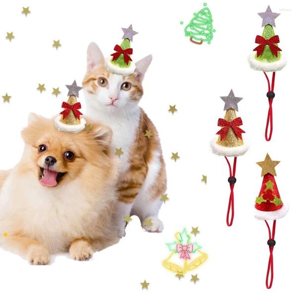 Hundekleidung Weihnachtsstil Baum Haustier Geburtstag Dekoration Hut Bow Verstellbare süße Accessoires Welpendekorationen