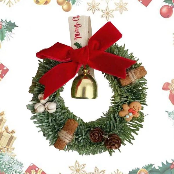 Fiori decorativi mini ghirlande natalizie ghirlanda di ghirlande atmosferiche festose con ornamenti per porte della porta d'oro per le pareti delle pareti degli alberi
