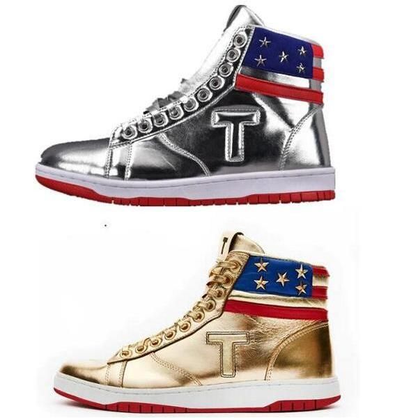 Трамп кроссовки для обуви высокий баскетбол для мужчин Женщины Серебряное золото. Никогда не сдаваясь 2024 мужчина Женщина -дизайнерская спортивная конька