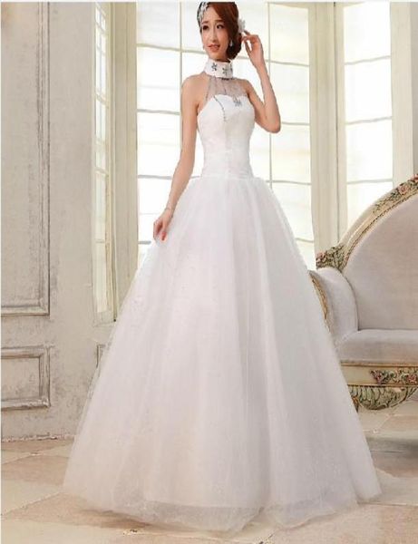50 Aus günstigem Bild Elegantes Ballkleid trägerloser bodenlange Halfter Perlen Tüll Hochzeitskleid Kleid Das gleiche wie Picture05213468