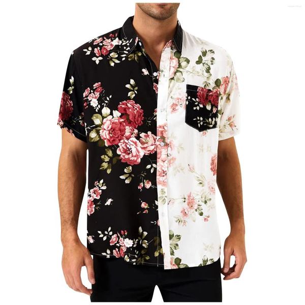 Designer di camicie casual da uomo Hawaiian per uomini abbottini vintage giù per la manica corta camicia da spiaggia estiva camisas de hombre