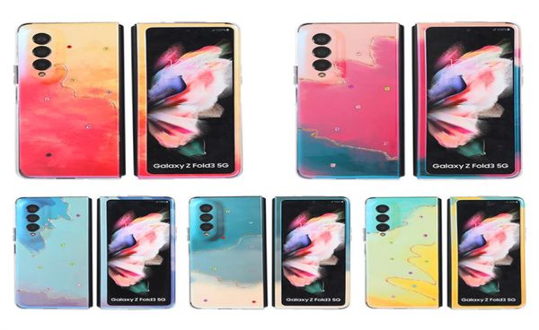 Casos de telefone da moda para Samsung Galaxy Z Flip3 ZFold3 Case Rainbow Star Point Drill TPU Pacotes OPP2496006