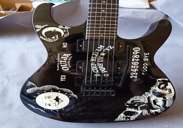 Siyah Kirk Hammett Electric Guitar KH2 OUIJA SINIRLI BÜYÜK BÜYÜK BÜYÜCÜ BÜYÜK GİBAYLAR8141810