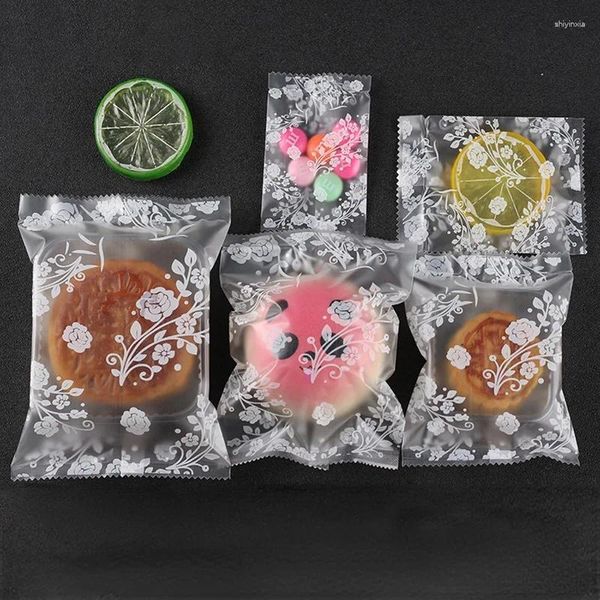 Geschenkverpackung 100pcs Frosted Durchscheiner Maschinenversiegelte Eigelb Kuchen Selbstdichtende Beutel Duft Tee gebackener Gebäckkeks