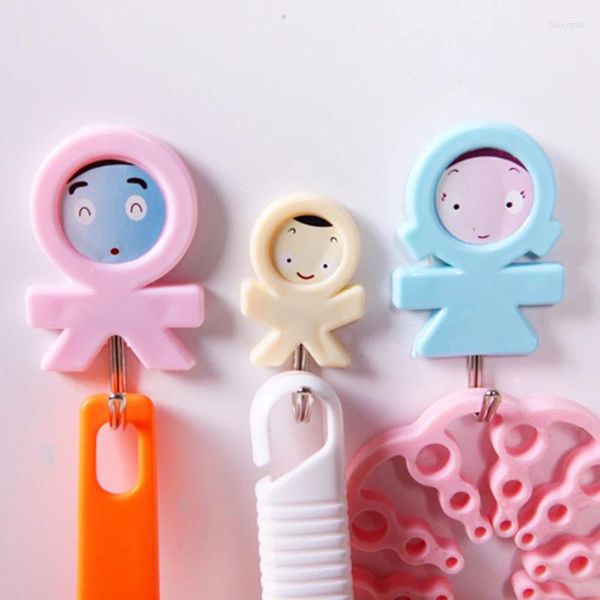 Ganci da 6 pezzi da cartone animato forte con il gancio del cartone animato Porta appiccicosa del gancio appiccicoso organizzatore di aspirazione da cucina ventosa decorativa