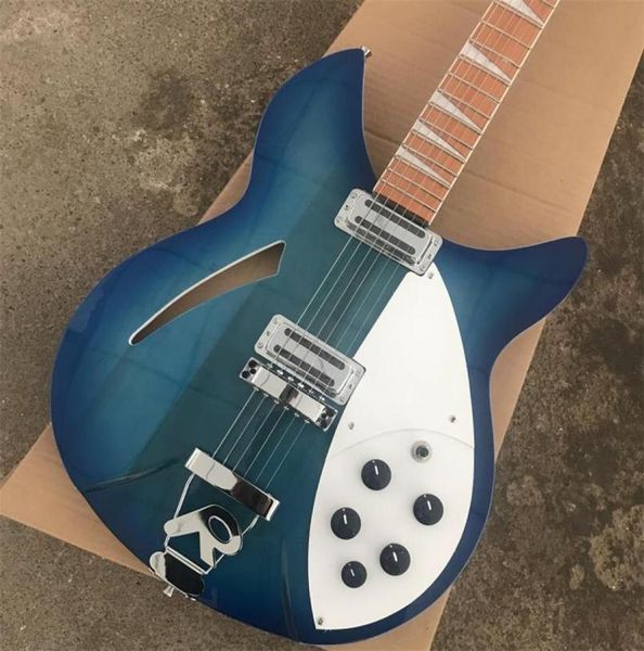 Factory Custom Direct S neue Hochqualität 39inch Blue 6string -Gitarre Rickenbeck 360 E -Gitarre auf Mahagony Fin9425308 gemalt