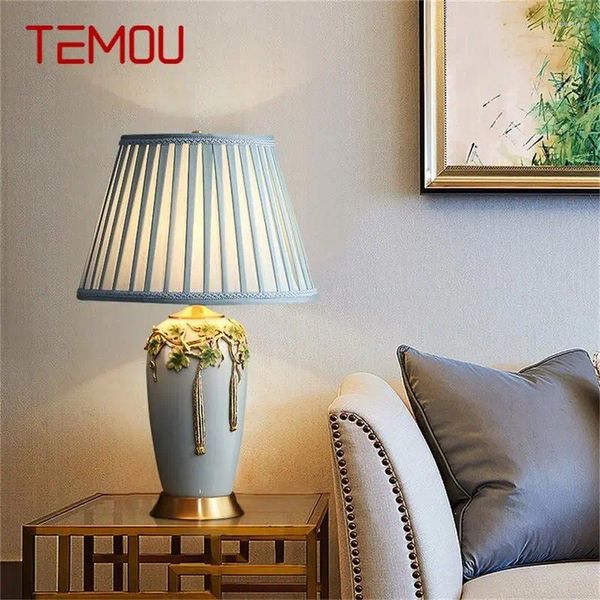 Lâmpadas de mesa TEMOU Lâmpada moderna Lâmpada de latão Cerâmica Cerâmica LED Luz decorativa para casa