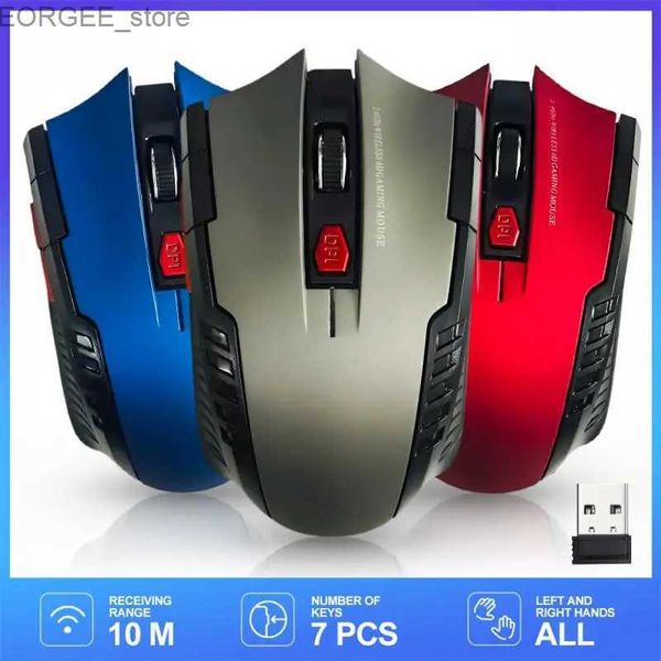 Mäuse 1600DPI 2,4 GHz Wireless Gaming Maus Optical Maus Home Office 6-Key Tragbares Gaming-Maus mit USB-Empfänger Y240407