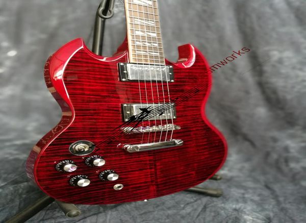 Китай электрогитара OEM Shop G S G400 Custom Flame Maple Wood Left Hand Homewood High Caffice6854599