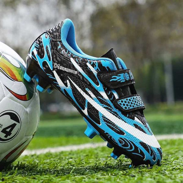 Athletic Outdoor Children Soccer Shoes Hook Loop Fußballschuhe Kinder Sneakers Jungen Mädchen Nicht-Rutsch Spikes Fußball-Stollen Futsal Trainingschuhe 240407