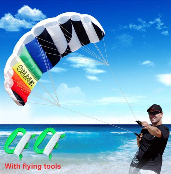 Dual linee Parafoil Kite Flying Tools Line Power Braid Sailing Kitesurf Rainbow Toys Outdoor Sports Beach Holte