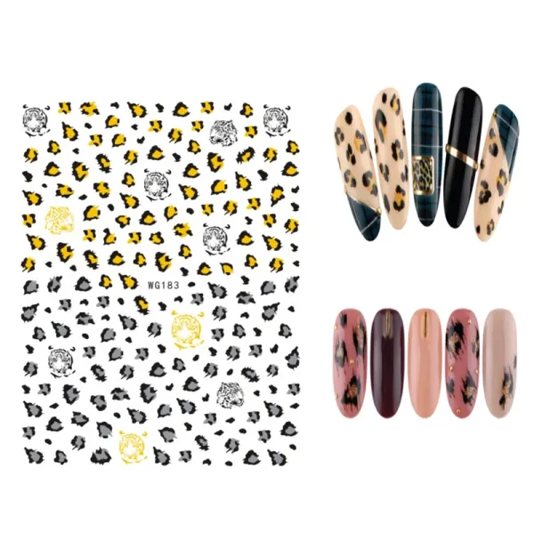 Bottiglie 10pcs Color Leopard Stampa trasparente giapponese giapponese SAKURA Flower Unite Sticker Nail art