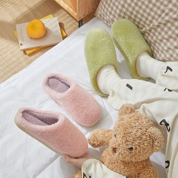 Slippers Autumn and Winter Product Simple Fresh Fresh Casal Casal Style Men's Home Cotton confortável