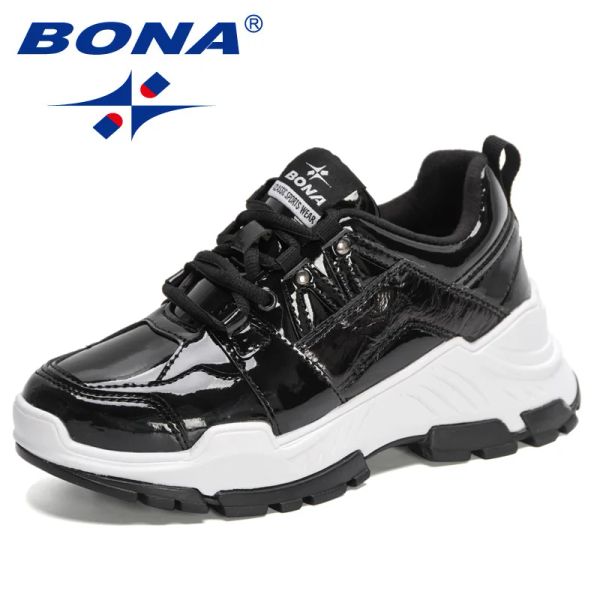 Sapatos Bona 2022 Designers Novos Classics Running Sapatos femininos Esporte tênis de alta qualidade Sapatos de jogging Sapatos para andar atléticos calçados