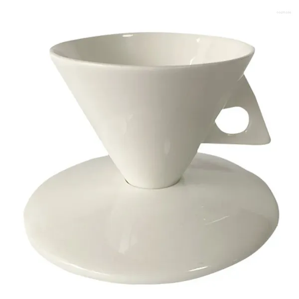 Tazze piatti di piattino tazza da piattino set da 60 ml italiano coppia creativa unica caffè in ceramica casa bianca caffeatica da tè bianco