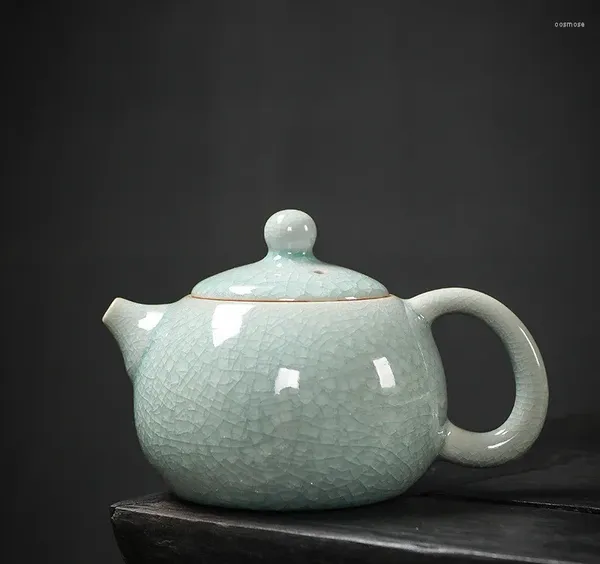 Tee -Sets Ru Kiln Ice Blume Glaze Teekanne ein Topf Offenes Stück Dose nähren Balllochfilter Keramik Tee Set Xishi machen