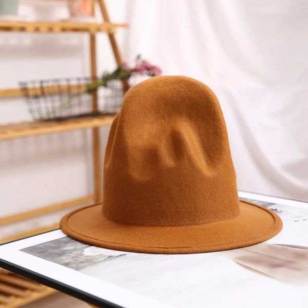 Chapéus de aba larga chapéus de balde pharrell chapéu sentiu chapéu fedora para mulheres homens chapéus pretos masculino 100% australia lã tampa q240403