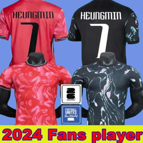 2024 2025 maglia da calcio New Heung-Min Son Kang nella squadra nazionale di Lee 24 25south Korea Shirt Kit per bambini Kit per bambini Away Unniform Red Black Fan Player