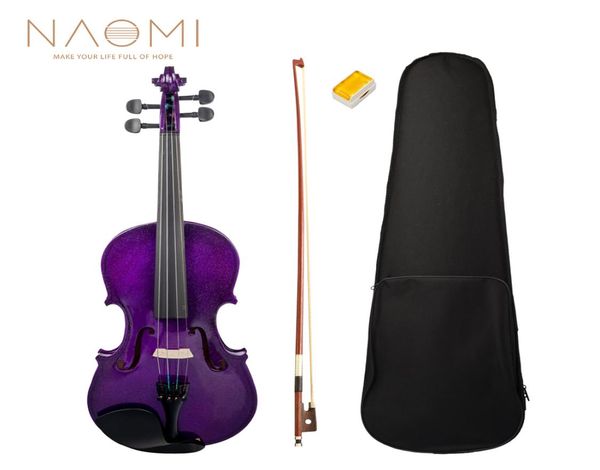 Наоми акустическая скрипка 44 Полноразмерная скрипка скрипка с твердым древесиной для студентов. Высококачественные новые 7061148